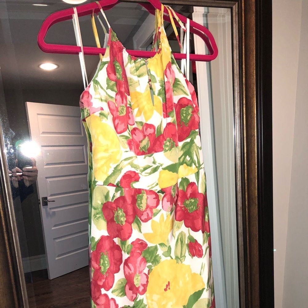 Loft Formal  Halter spaghetti strap wedding guest dress, size 4